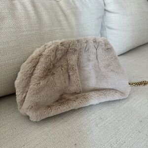Anthropologie faux fur clutch with optional straps